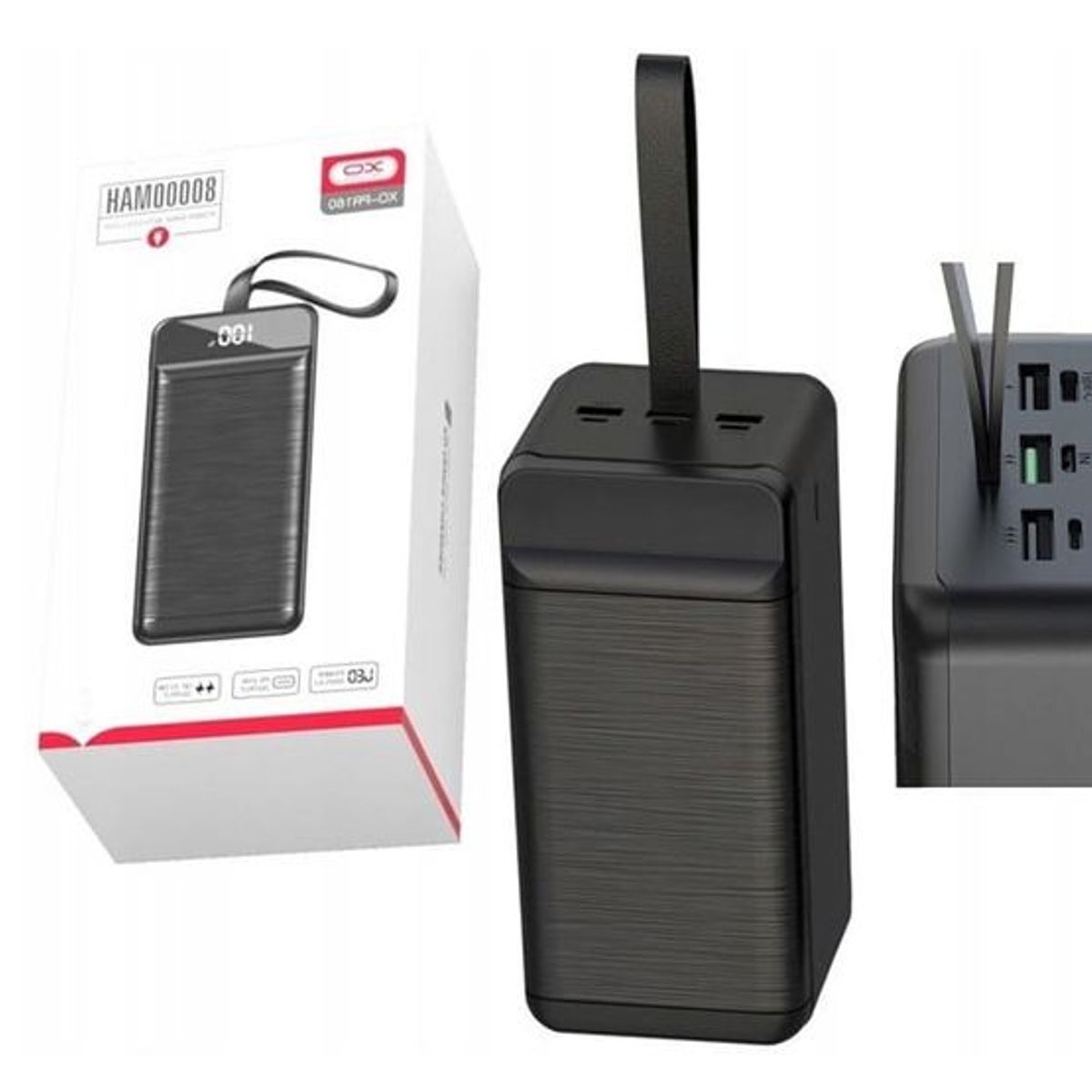 XO SIMPLE IS BEAUTY - Power Bank XO PR160 80000mah QC22.5W PD 20W Cargador Rápido Negro