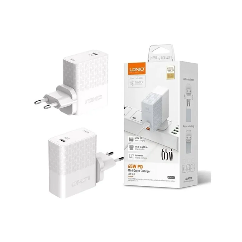 LDNIO - Cargador Carga Rapida De Pared LDNIO A1405C 40W Usb-C Pd Cable C A C