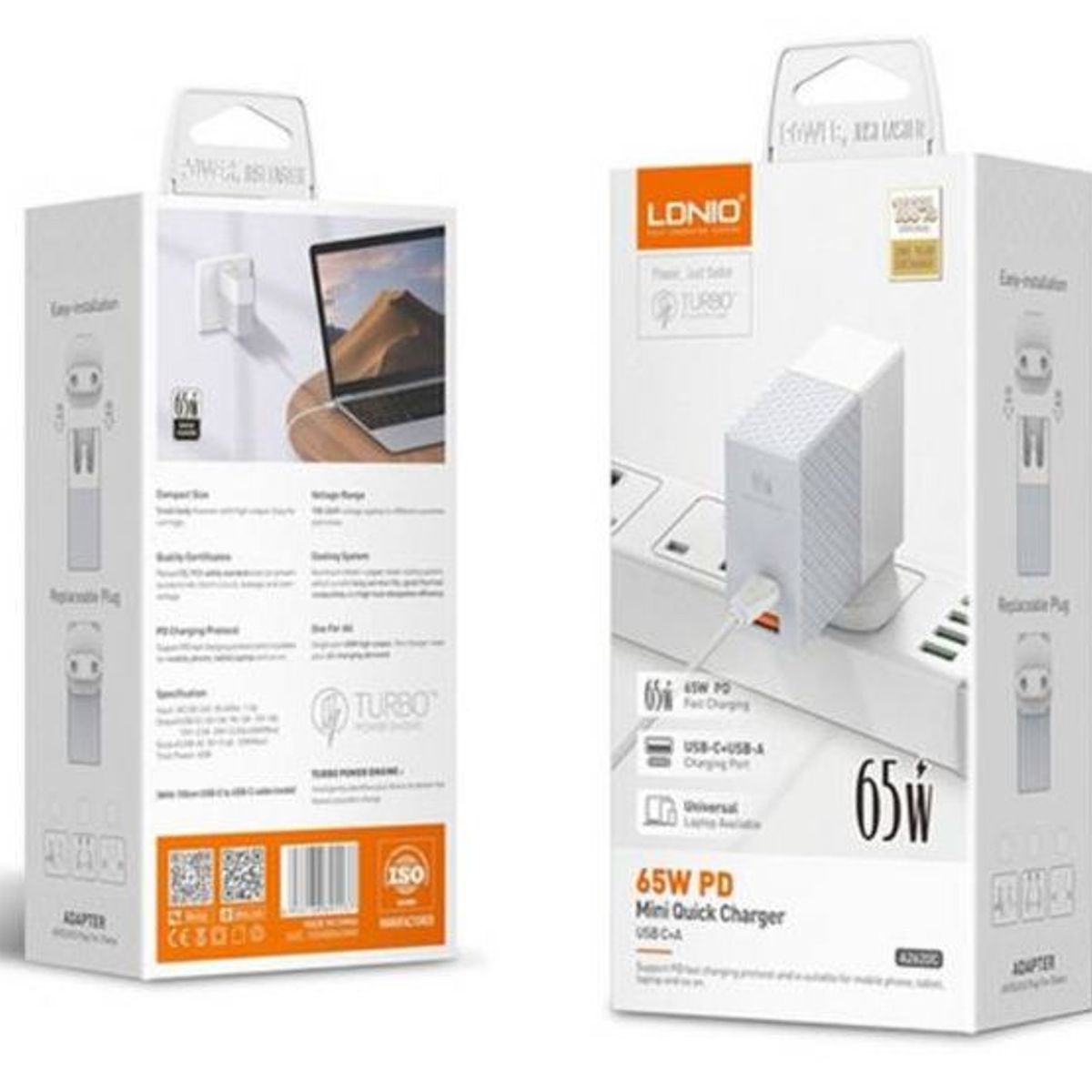 LDNIO - Cargador Carga Rapida De Pared LDNIO A2620C 65W Usb-C Pd