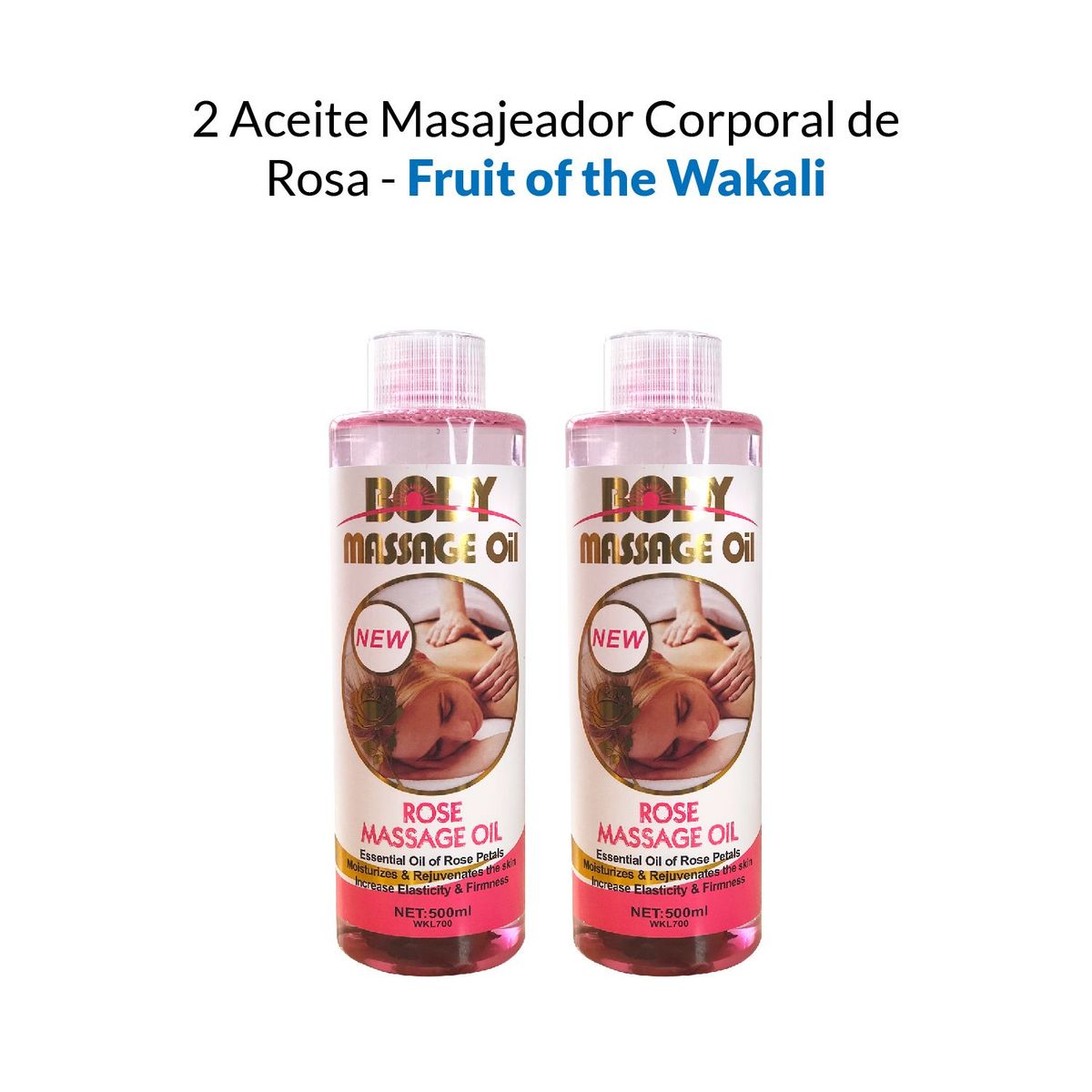 WOKALI - 2 Aceite Masajeador Corporal de Rosa - Fruit of the Wokali