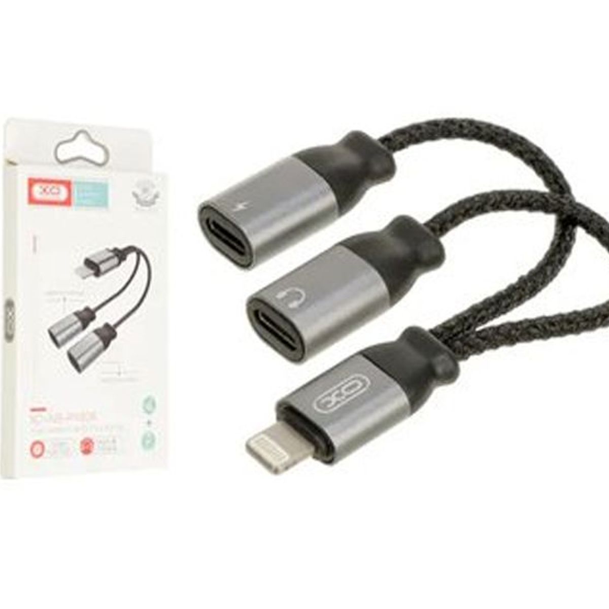 XO SIMPLE IS BEAUTY - Cable Adaptador De Audio Y Carga Dual Lighting XO NB-R160A