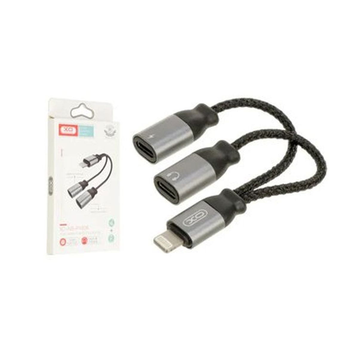 XO SIMPLE IS BEAUTY - Cable Adaptador De Audio Y Carga Dual Lighting XO NB-R160A