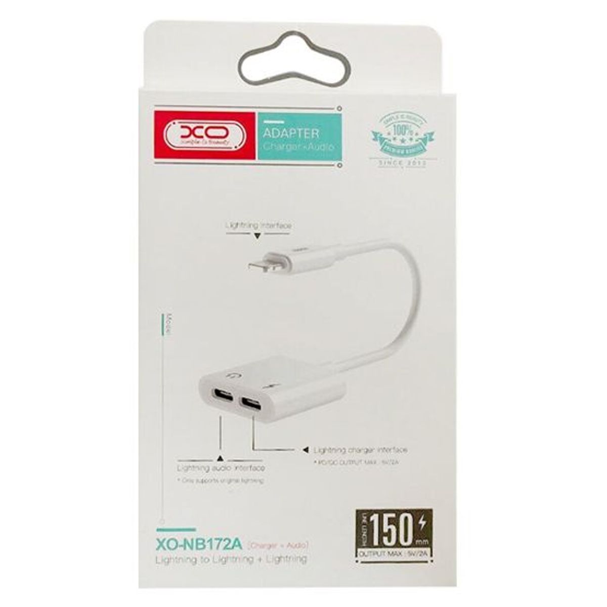 XO SIMPLE IS BEAUTY - Cable Adaptador De Carga De Audio Dual Lightning Xo NBR172A