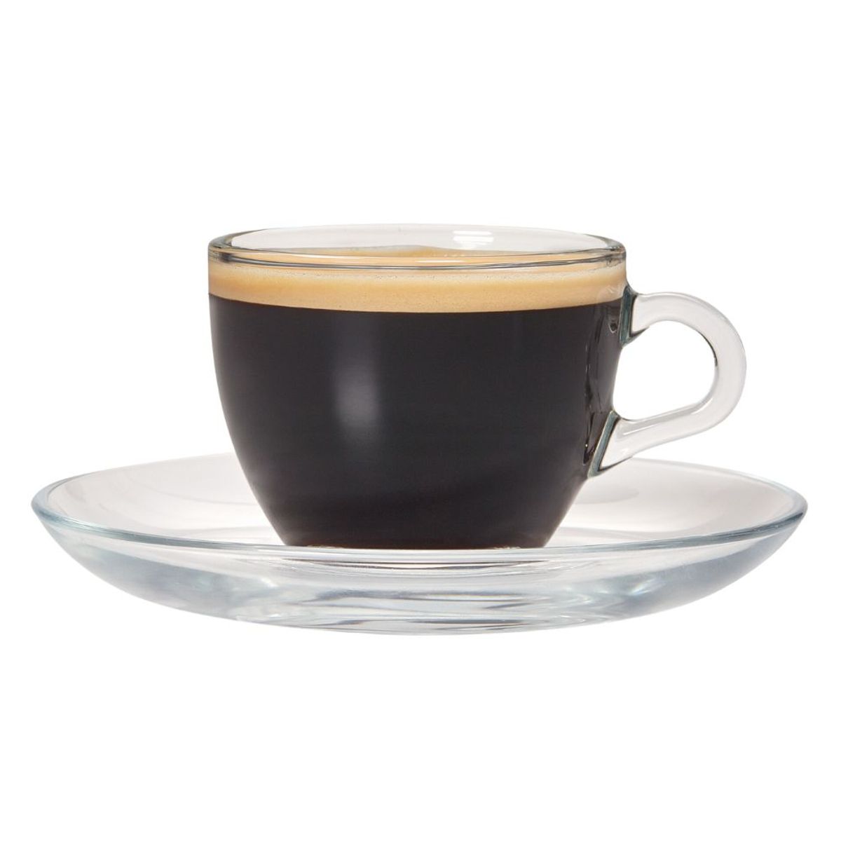 INSPIRA - Taza y Plato de Vidrio Transparente para Café