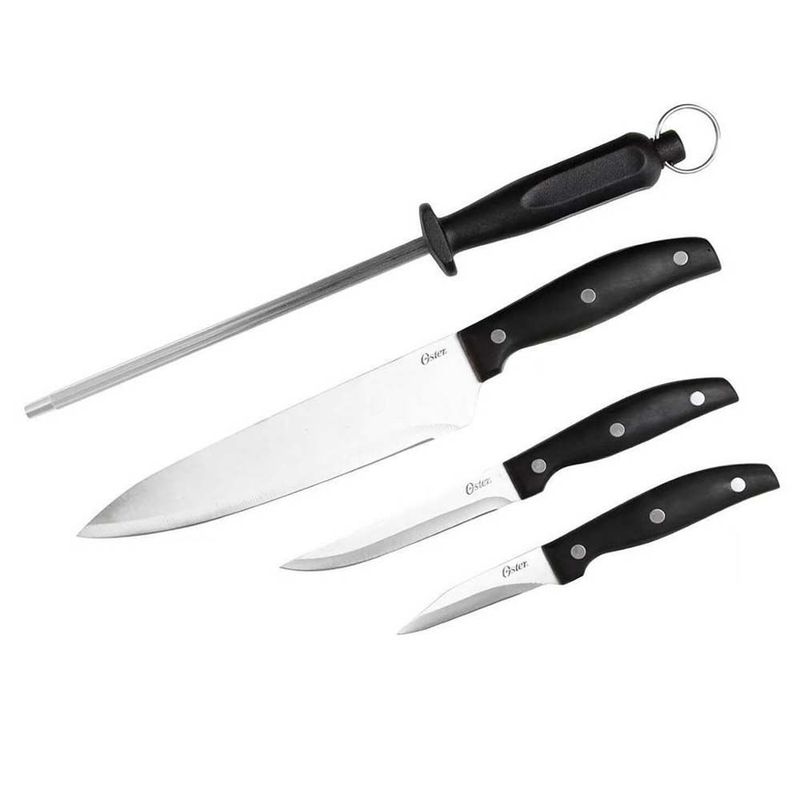 OSTER - Juego de Cuchillos 4Pzs Acero Inoxidable Oster 75679-04 Negro