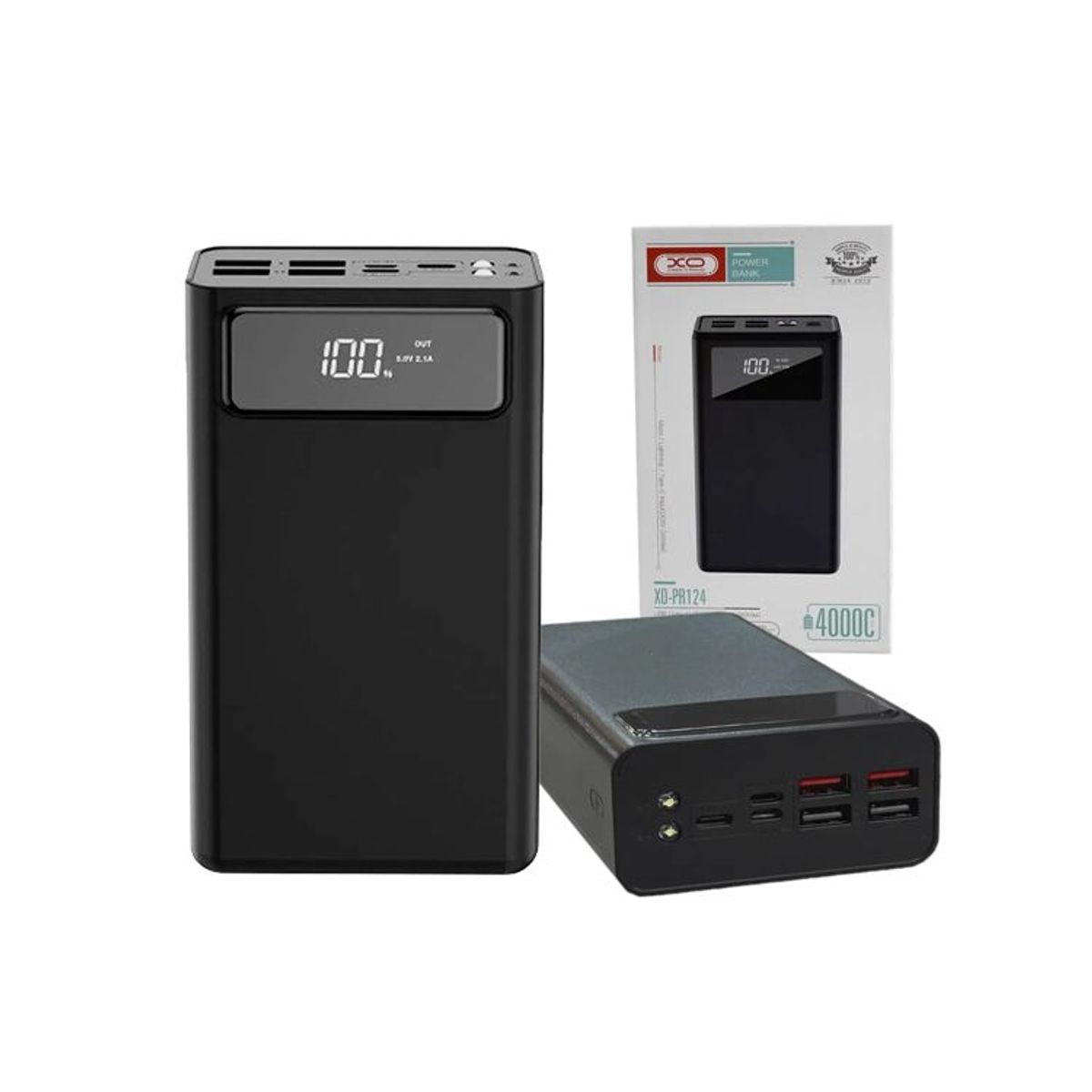 XO SIMPLE IS BEAUTY - Power Bank XO PR124 40000 Mah 4usb + Tipo-C Negro