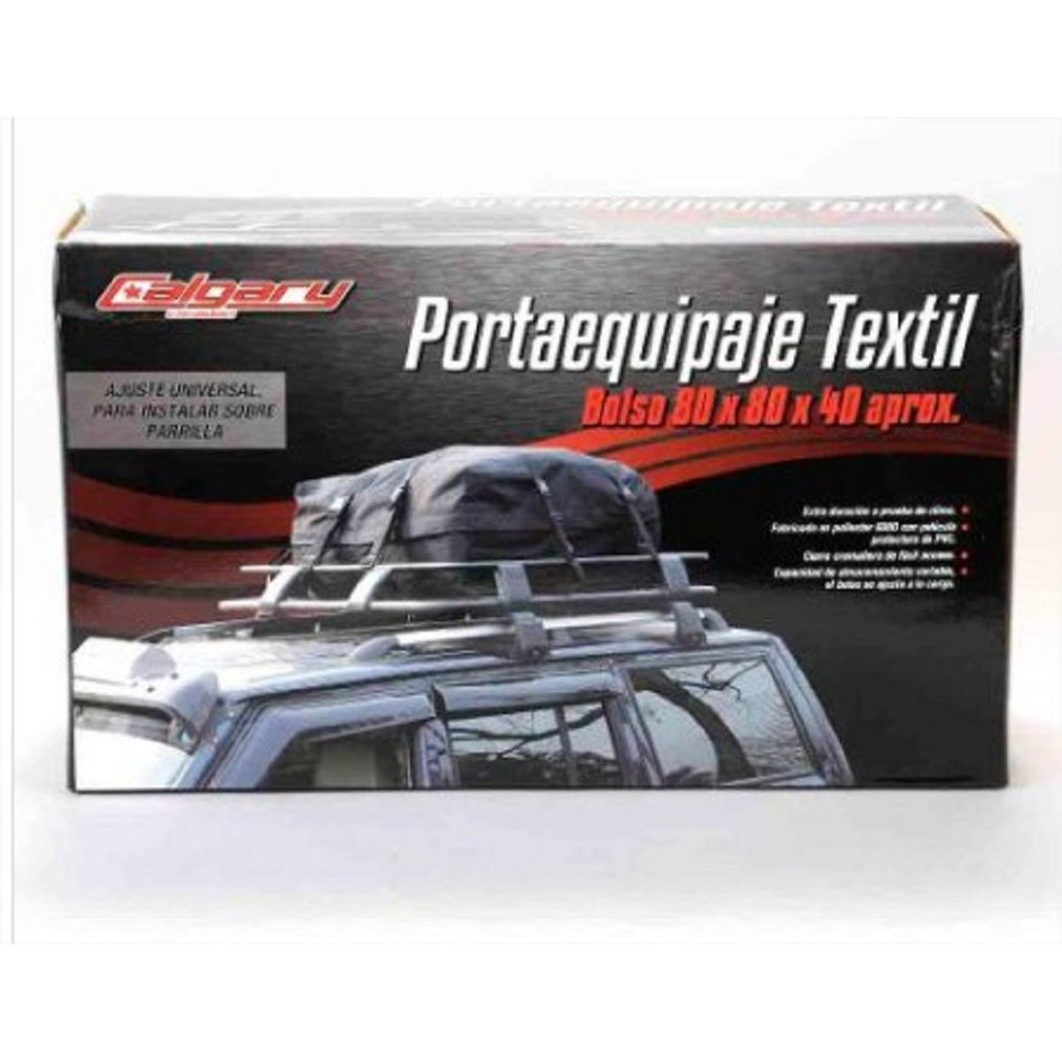 GENERICO - PORTAEQUIPAJE AUTO TEXTIL CALGARY - NEGRO