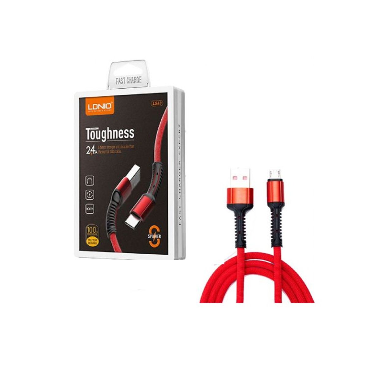 LDNIO - Cable LDNIO LS63 Carga Rápida 2.4a Usb A Micro V8 1m