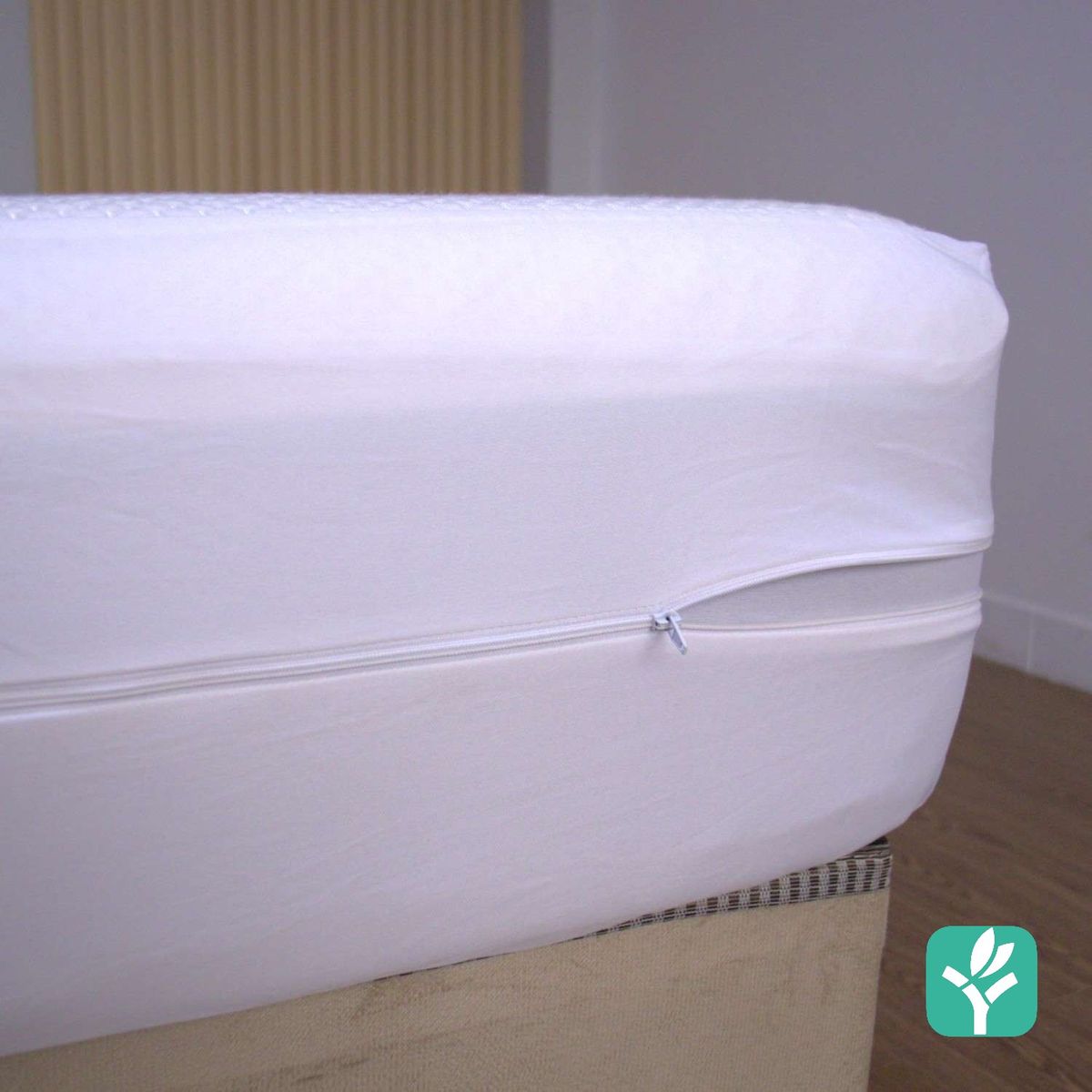 HYPNO HOME - Funda De Colchón Impermeable King De Bambú Con Cierre En L - Blanco