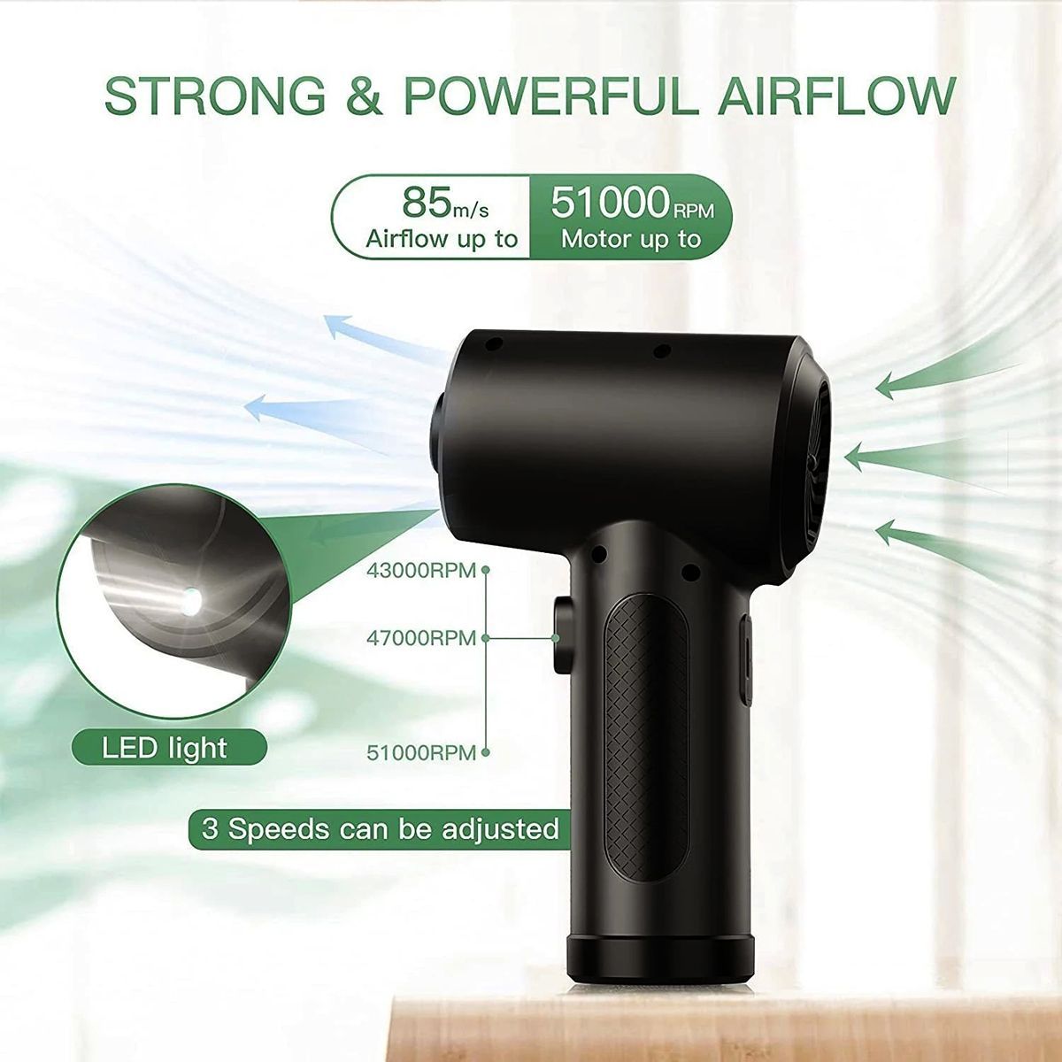 GENERICO - Pistola de aire comprimido inalámbrico para PC y Laptop