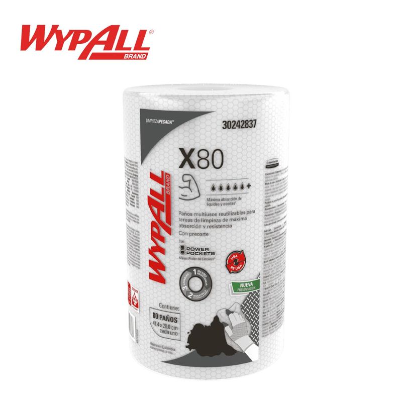 WYPALL - Paños de limpieza industrial X80 WYPALL