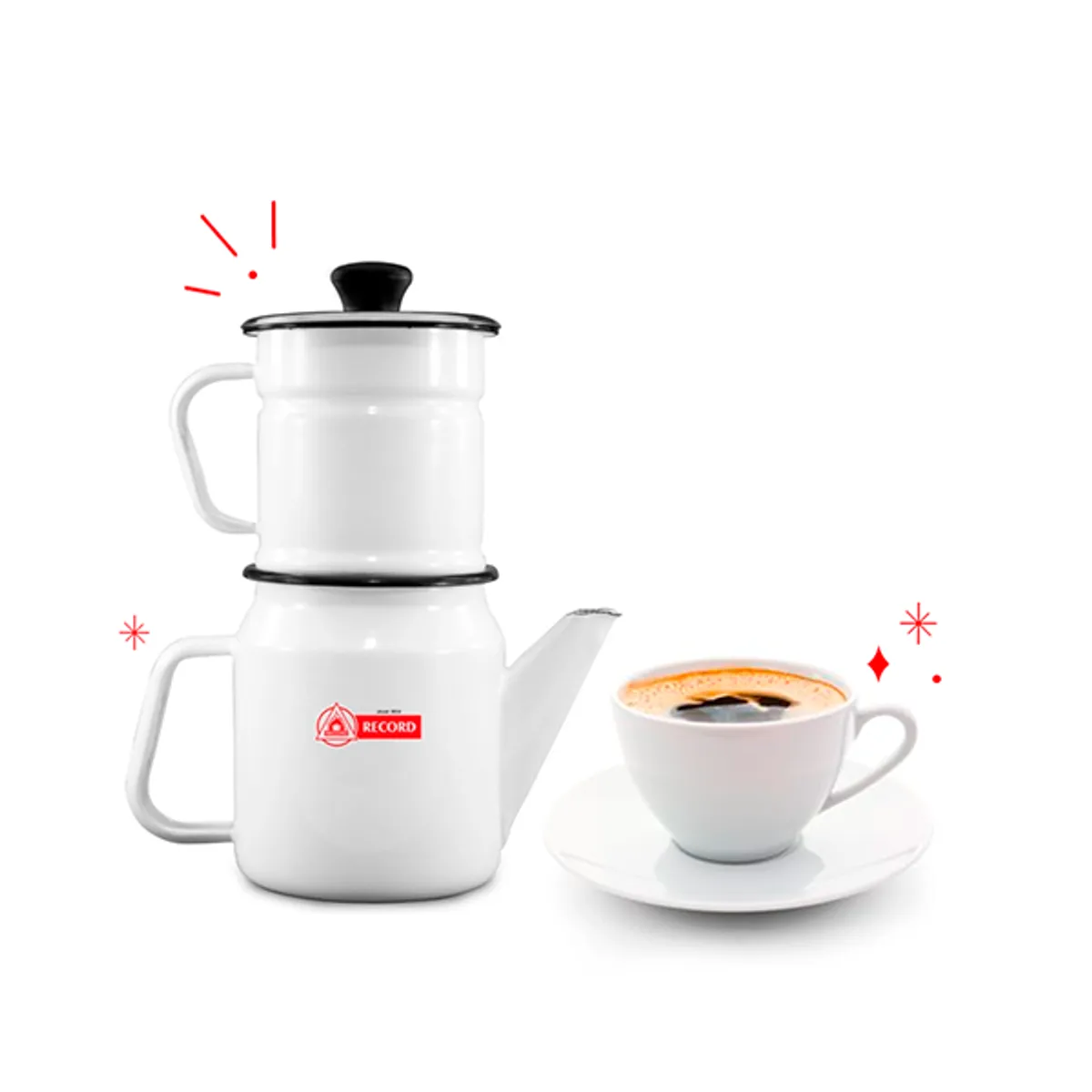 RECORD - CAFETERA RECORD 2 PIEZAS BLANCA