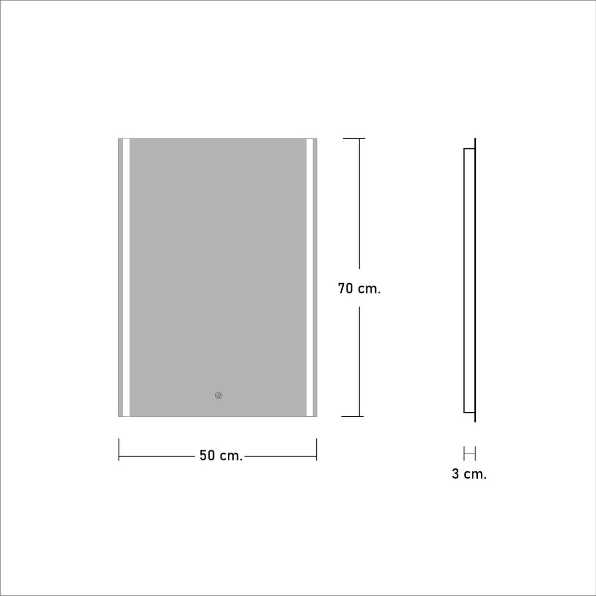 OEM - Espejo LED Touch 50x70 cm MIRPA