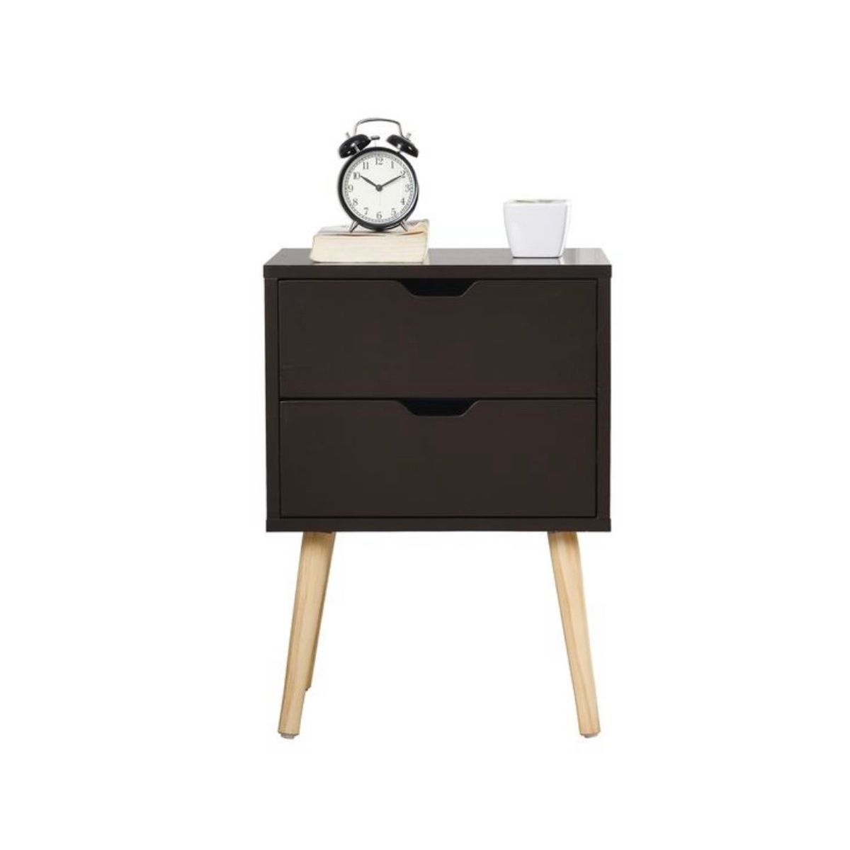 VENTITAS HOME - Velador Vintage Luna Premium 2 Cajones Ventitas Home Color Negro