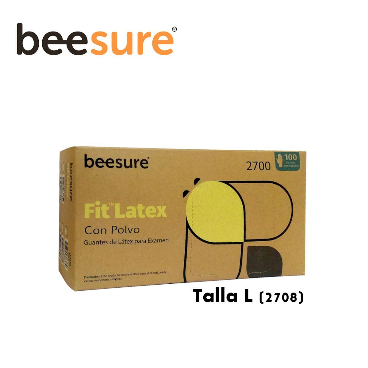 BEE - Guantes de látex talla L 100 unidades BEESURE