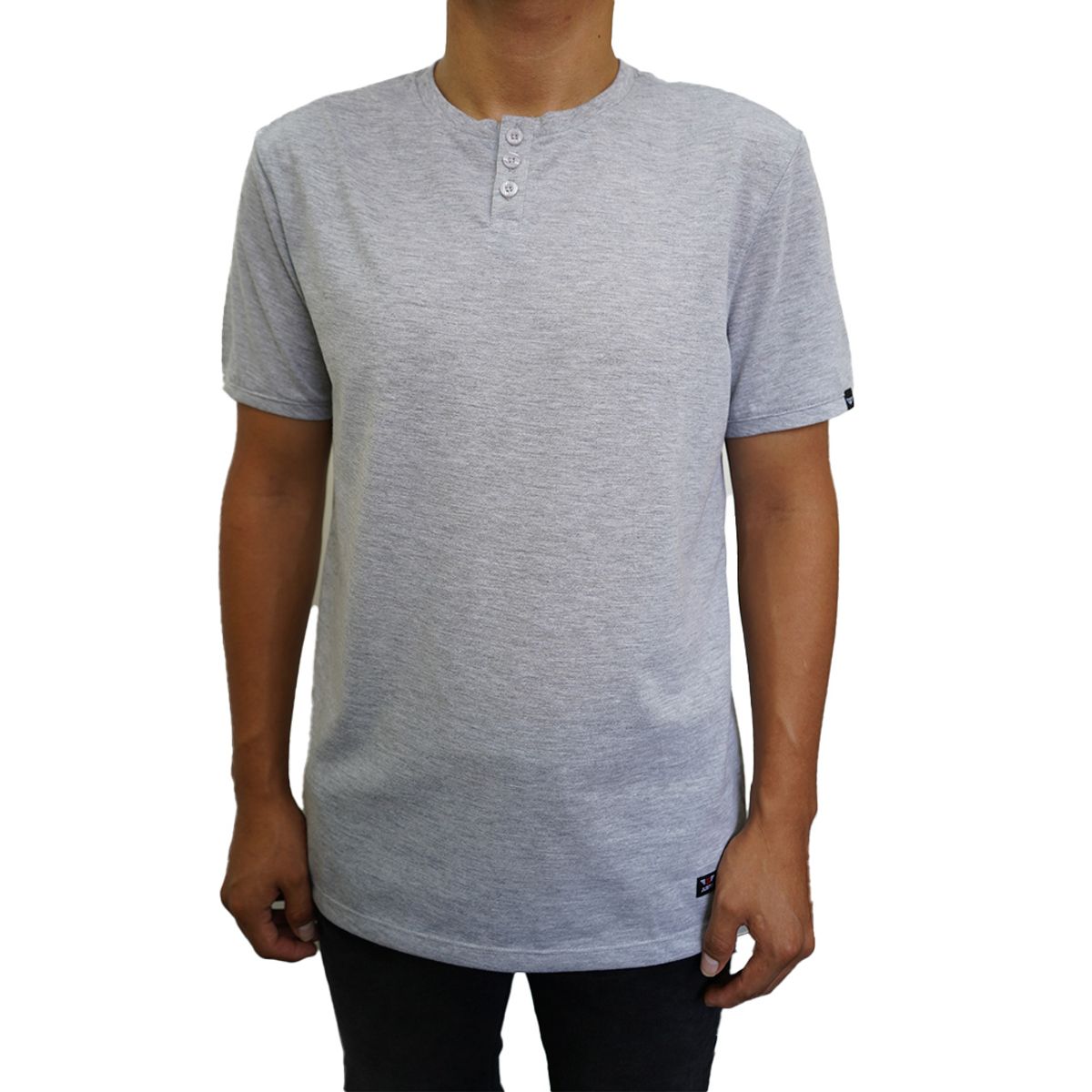 JUSTO - POLOPARA HOMBRE GRIS HENLEY BOTONES