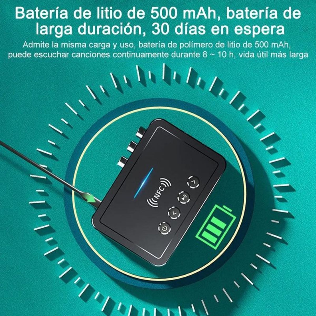 AUDIO SOLUTIONS - Bluetooth 5.0 Transmisor Receptor Audio Estéreo Led Fm Nfc