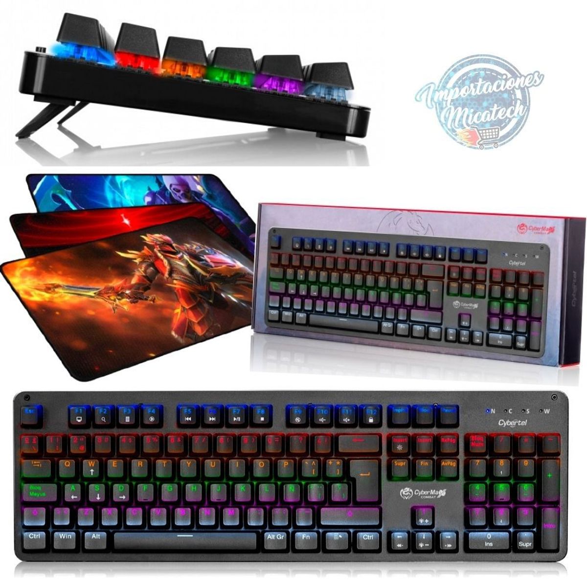CYBERTEL - Teclado Gamer Mecánico Cybertel Combat + Pad Gamer