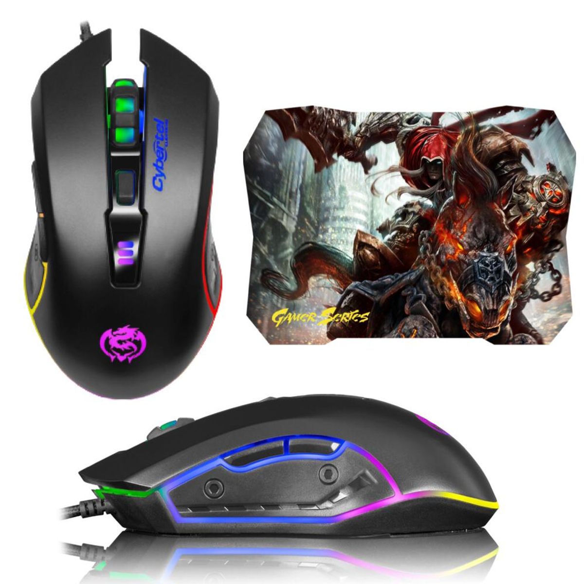 MICRONICS - Kit Gamer 4 en 1: Audifono+Teclado Sem Neón +Mouse Elektron +Pad