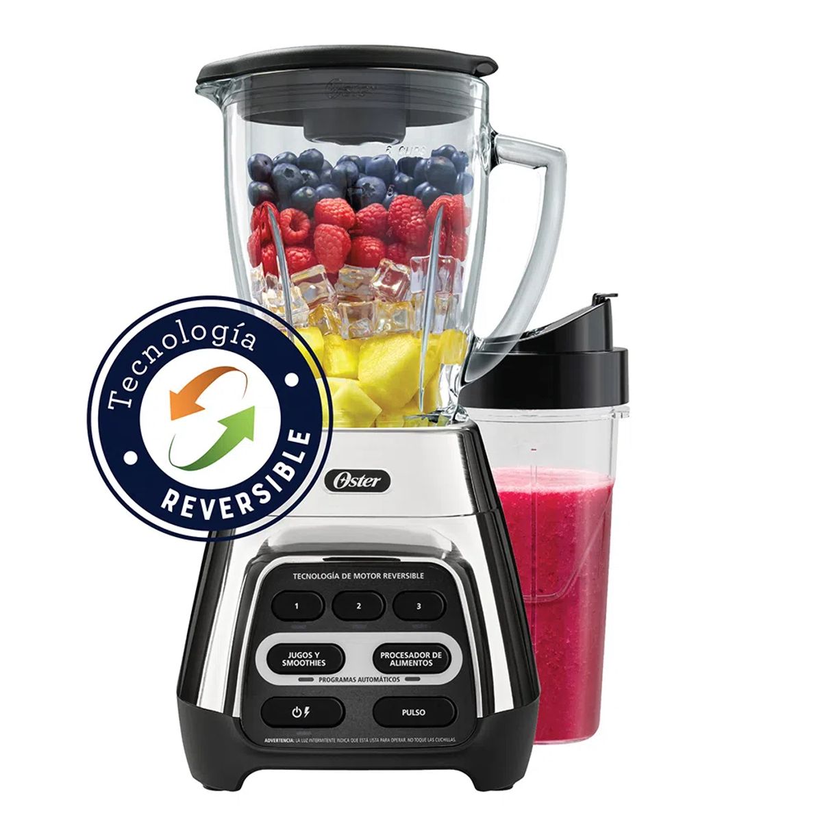 OSTER - Licuadora Oster tecnología reversible y vaso Blend-N-Go BLSTPYG1311NBG