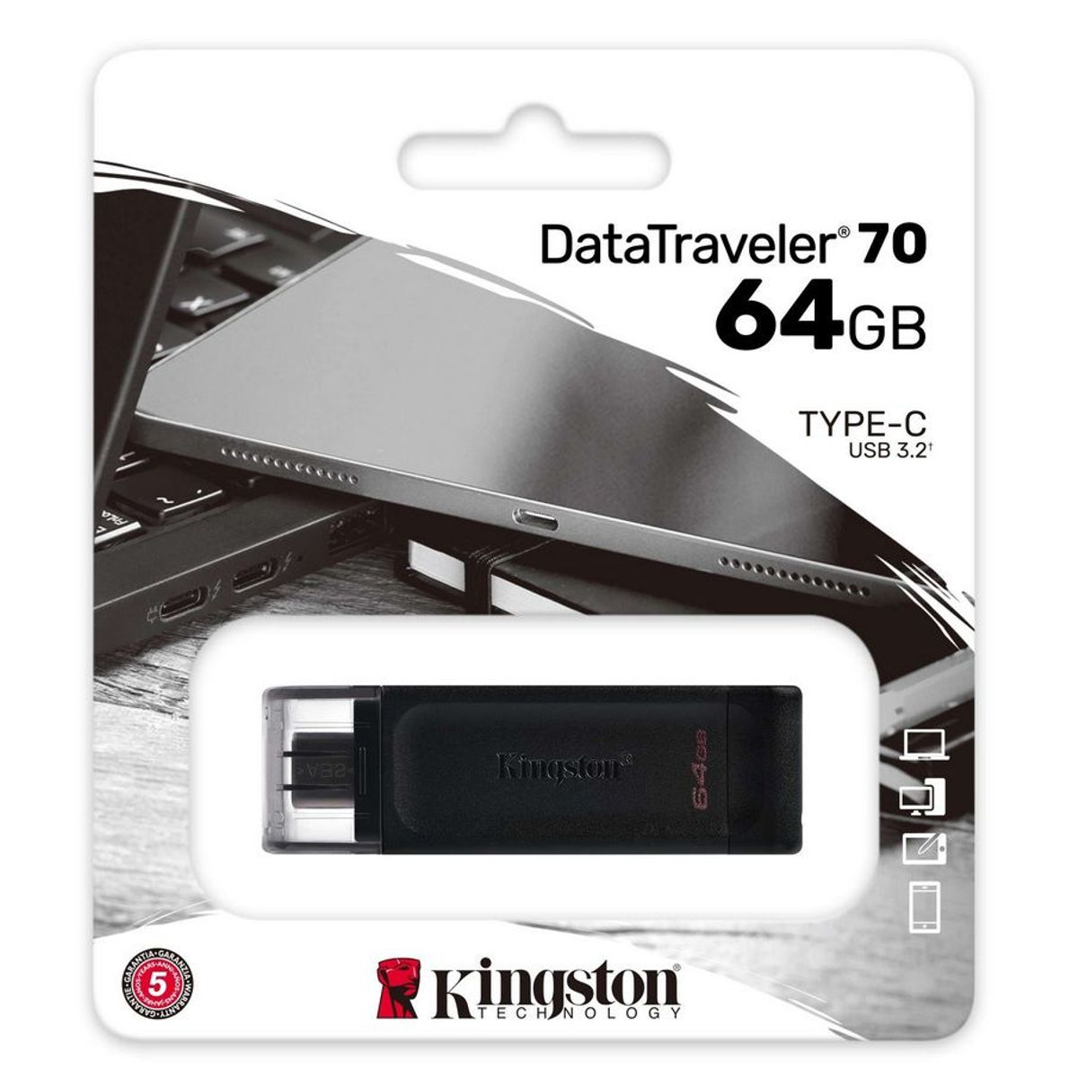 KINGSTON - Memoria Usb Tipo C - Kingston - 64gb Usb 3.2 Original Sellado