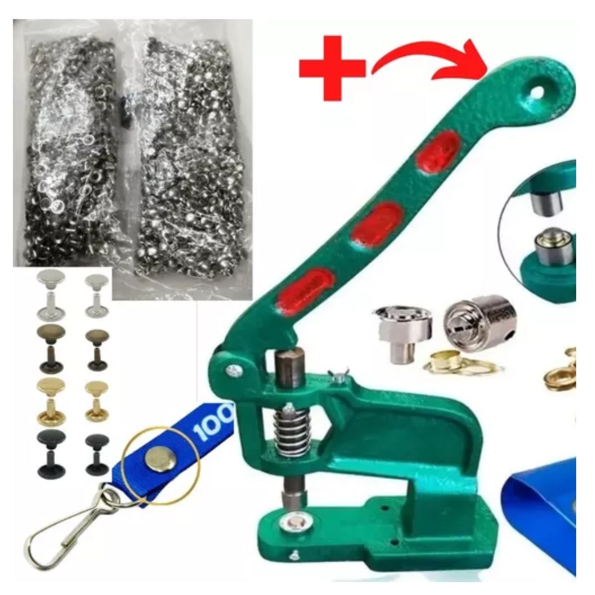 GENERICO - Millar De Remache Simple 9mm Troquel Y Maquina Remachadora