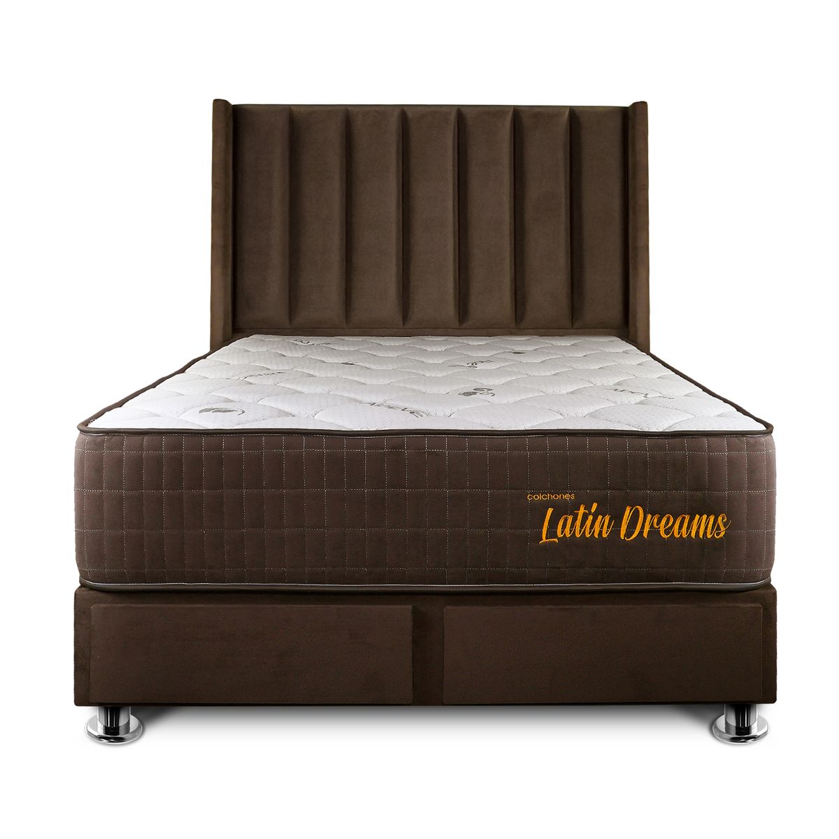 COLCHONES LATIN DREAMS - Dormitorio Ibiza 2 Plz con Cajones + 2 Almohadas Visco + Protector