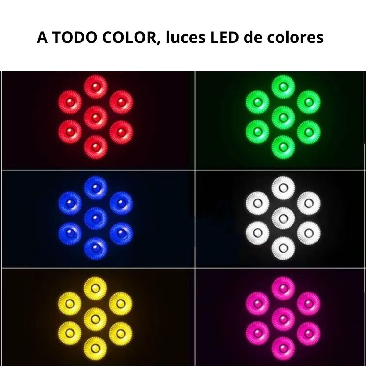 GENERICO - Proyector Luces LED de Discoteca RGB 4 en 1 Cabezal Giratorio 511906