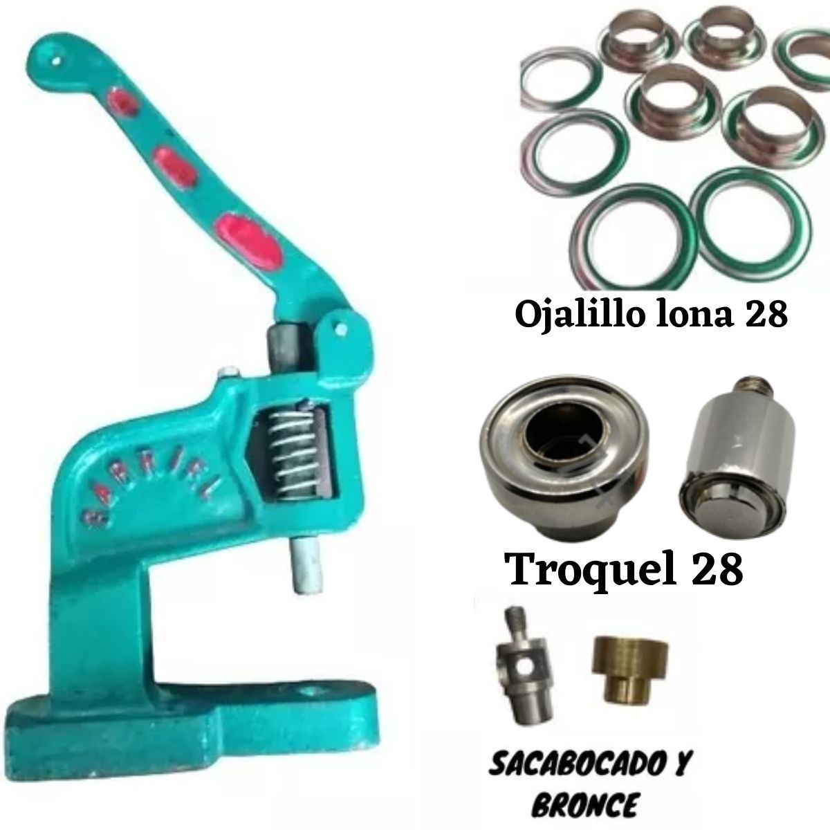 GENERICO - Remachadora Ojales Lona Nro 28 (12mm Int) Troquel Sacabocado