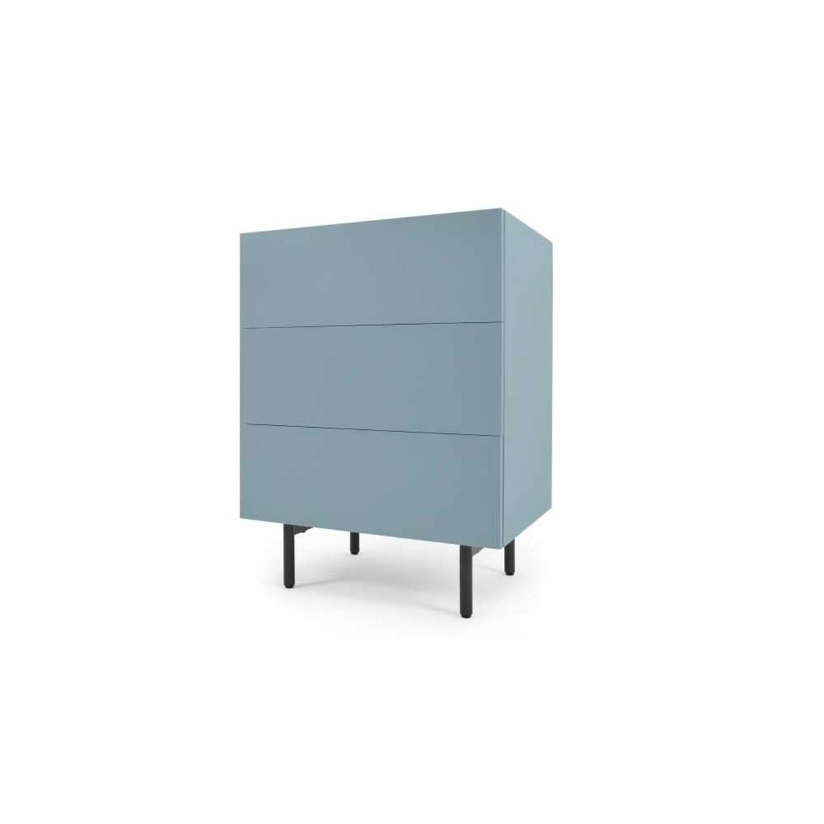 YOLODECORO - Cómoda 3 Cajones Mino Azul Cerceta y Roble