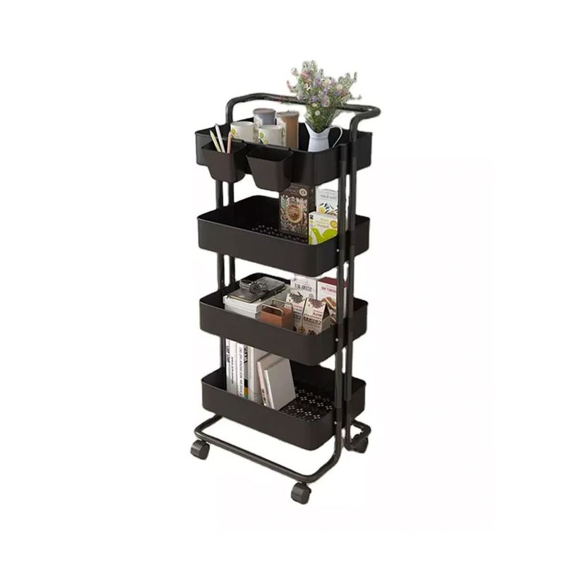 GRETAIL - Estante Organizador Carrito Cocina Comedor 4 Niveles Negro