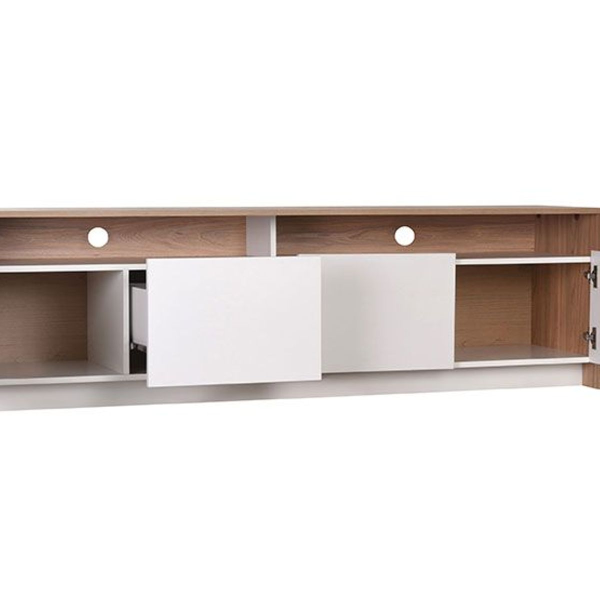 STARHOME - CENTRO DE ENTRETENIMIENTO STARHOME COLBUM 2 PUERTAS 2 CAJONES BEIGE Y BLANCO 65"