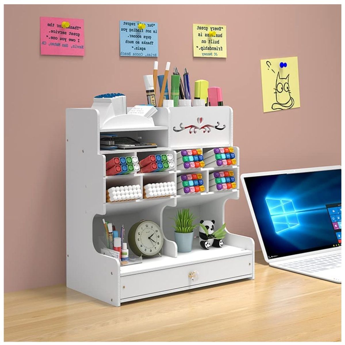 MINARI - Organizador de Escritorio y Oficina Estante Porta Plumones Lapiceros 85L