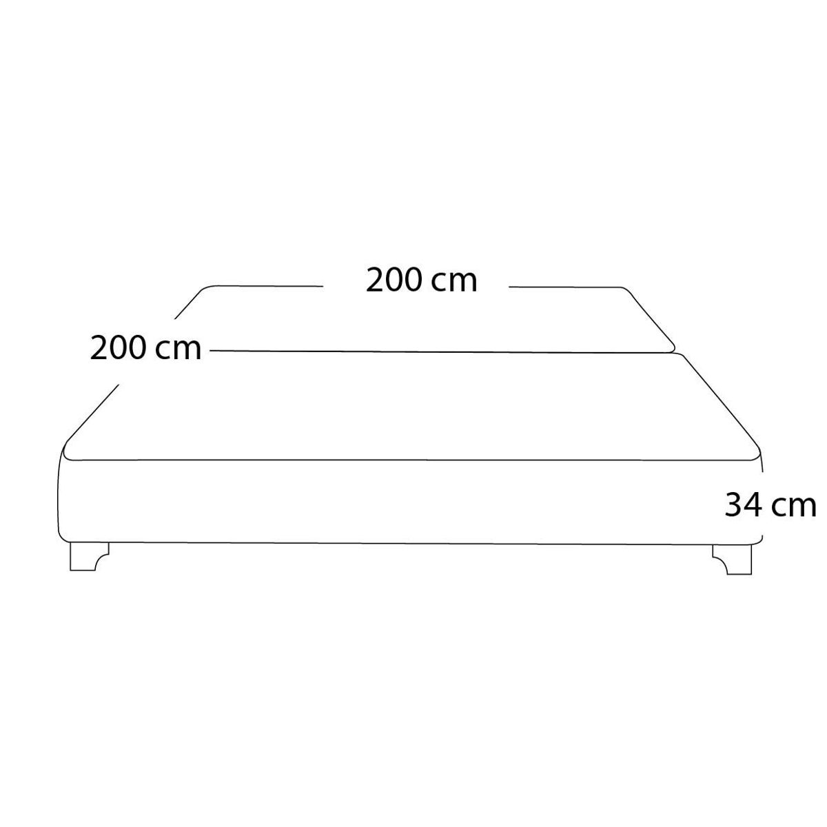 BARAKA HOME - Base De Cama Luton King Europeo 200 x 200 2Piezas - Azul Marino