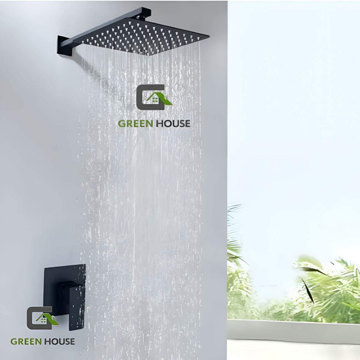 GENERICO - KIT DE DUCHA   10 PULGADAS ACERO NEGRO MATE CON MEZCLADORA MONOMANDO