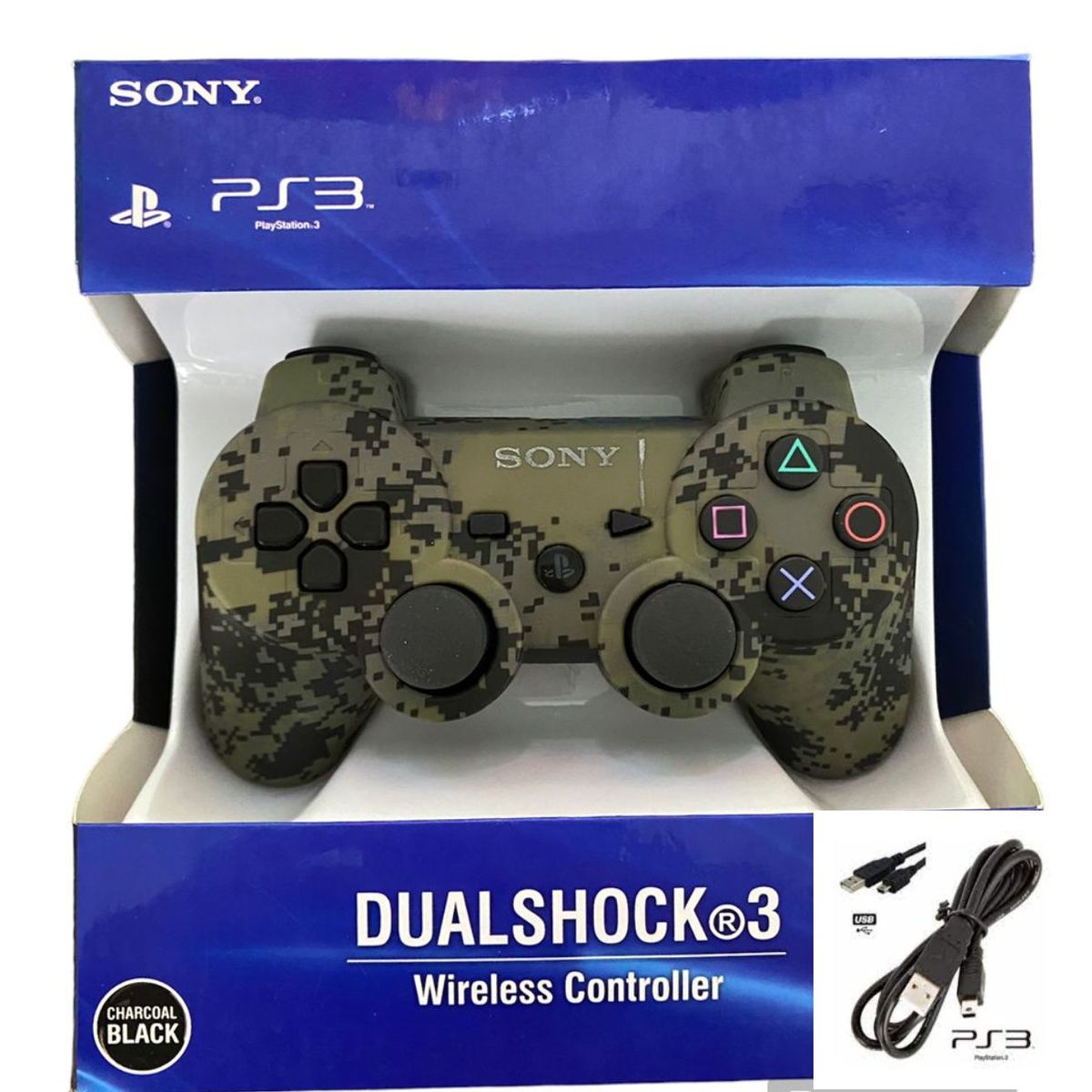 UNIVERSAL - Mando Para Ps3 Playstation 3 Genérico Modelo Militar + cable