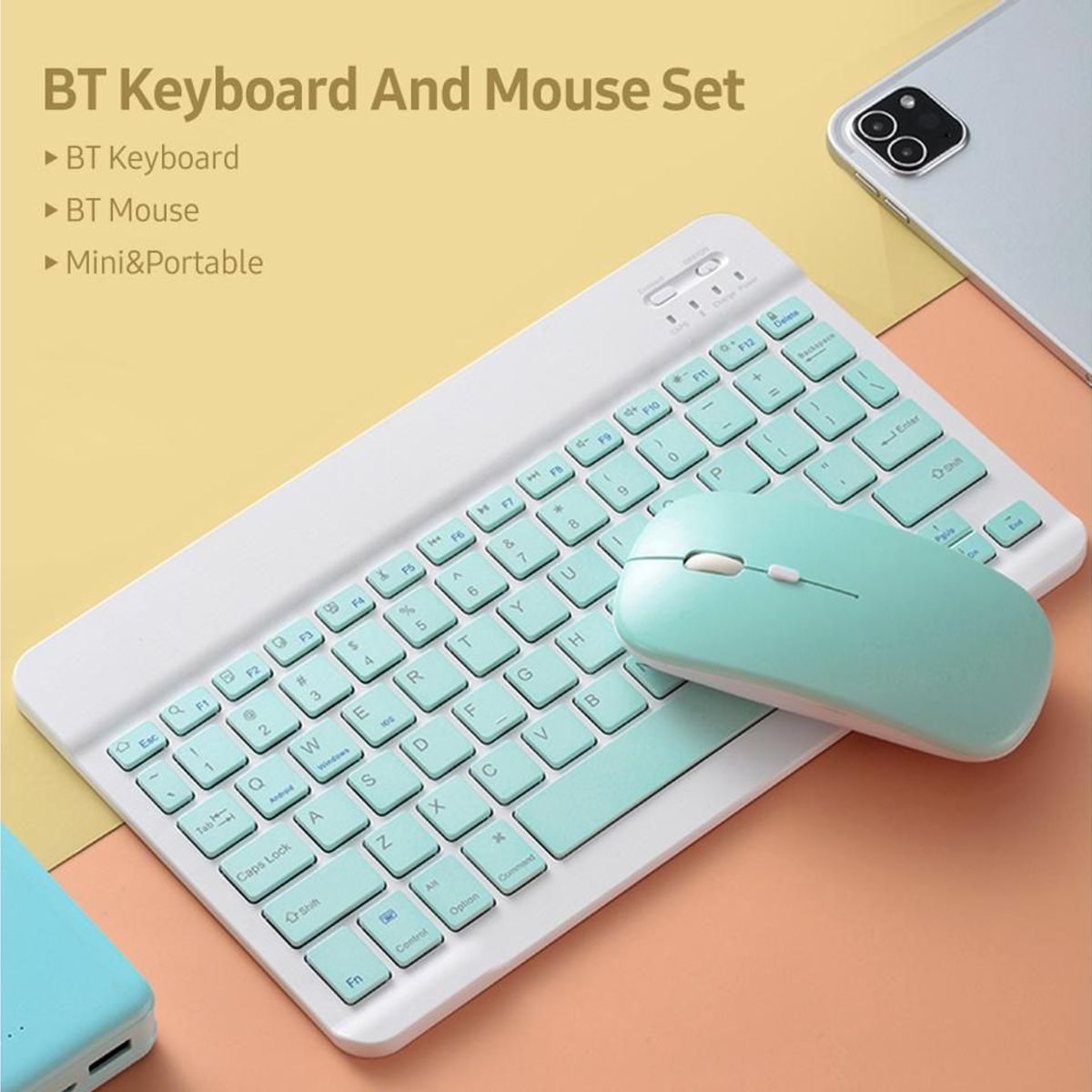 GENERICO - kit Bluetooth Recargable Teclados mouse para Ipad Tablet o Móvil