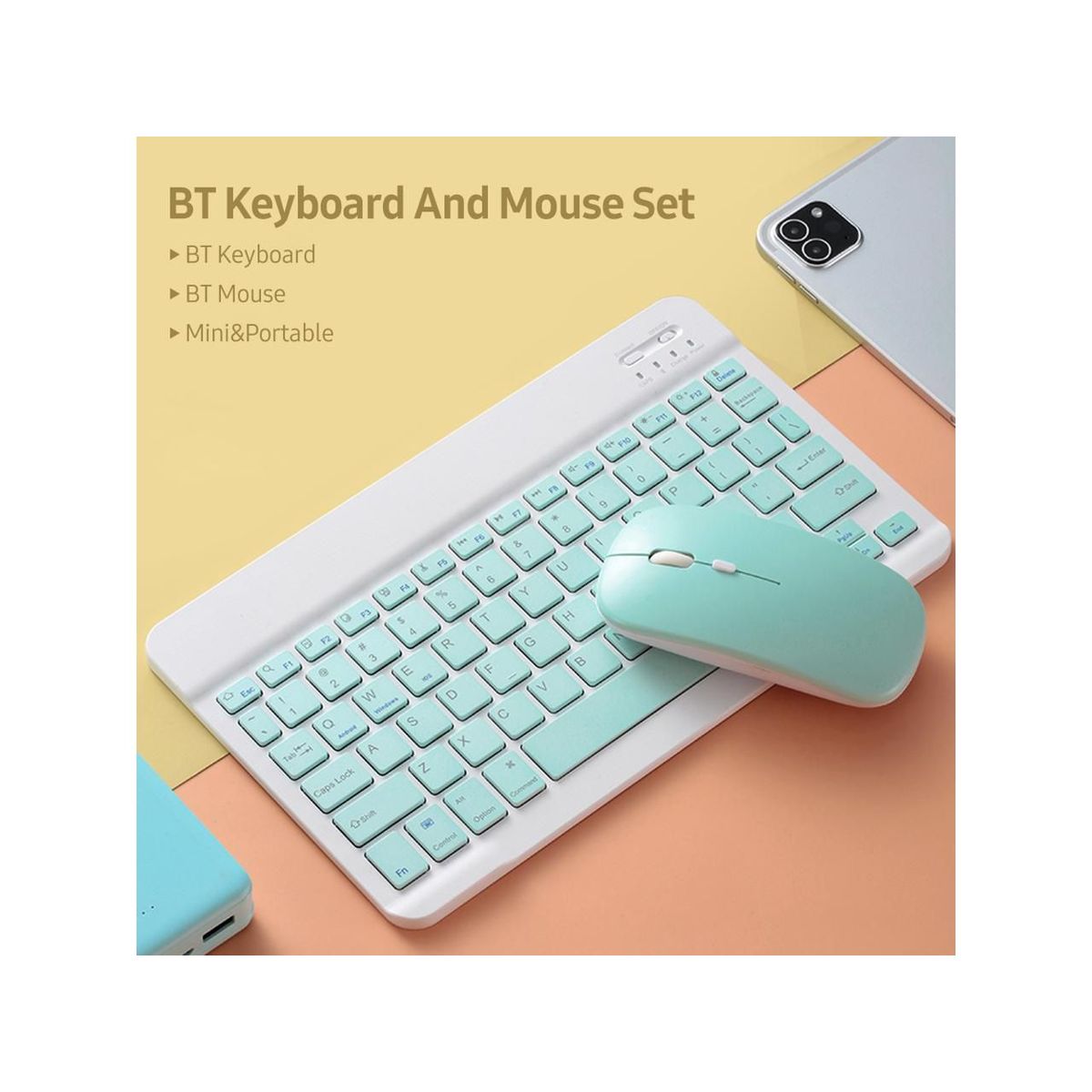 GENERICO - kit Bluetooth Recargable Teclados mouse para Ipad Tablet o Móvil