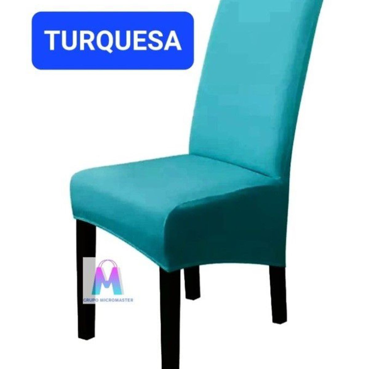 GENERICO - 06 Forros de silla XL arabe color Turquesa Liso