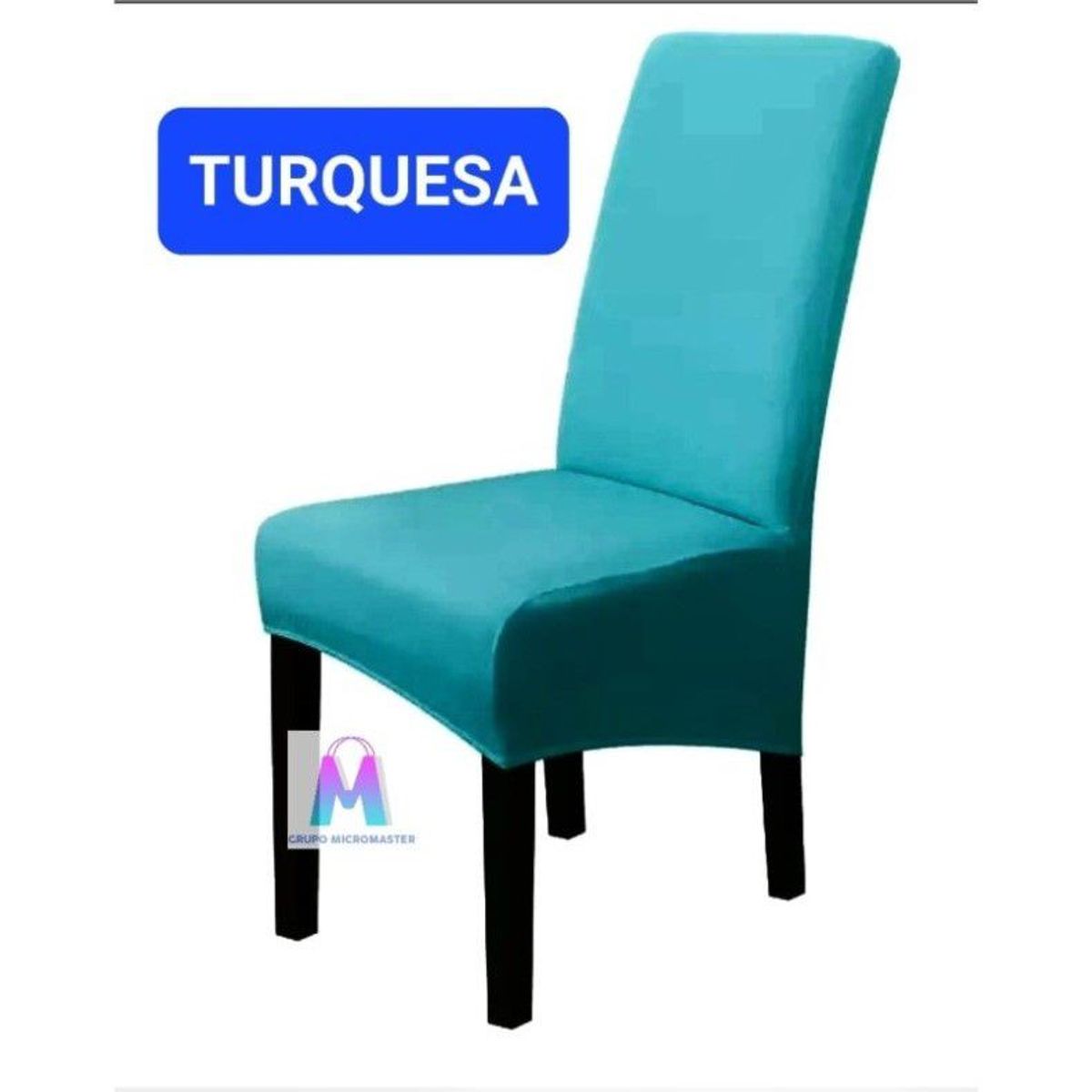 GENERICO - 06 Forros de silla XL arabe color Turquesa Liso