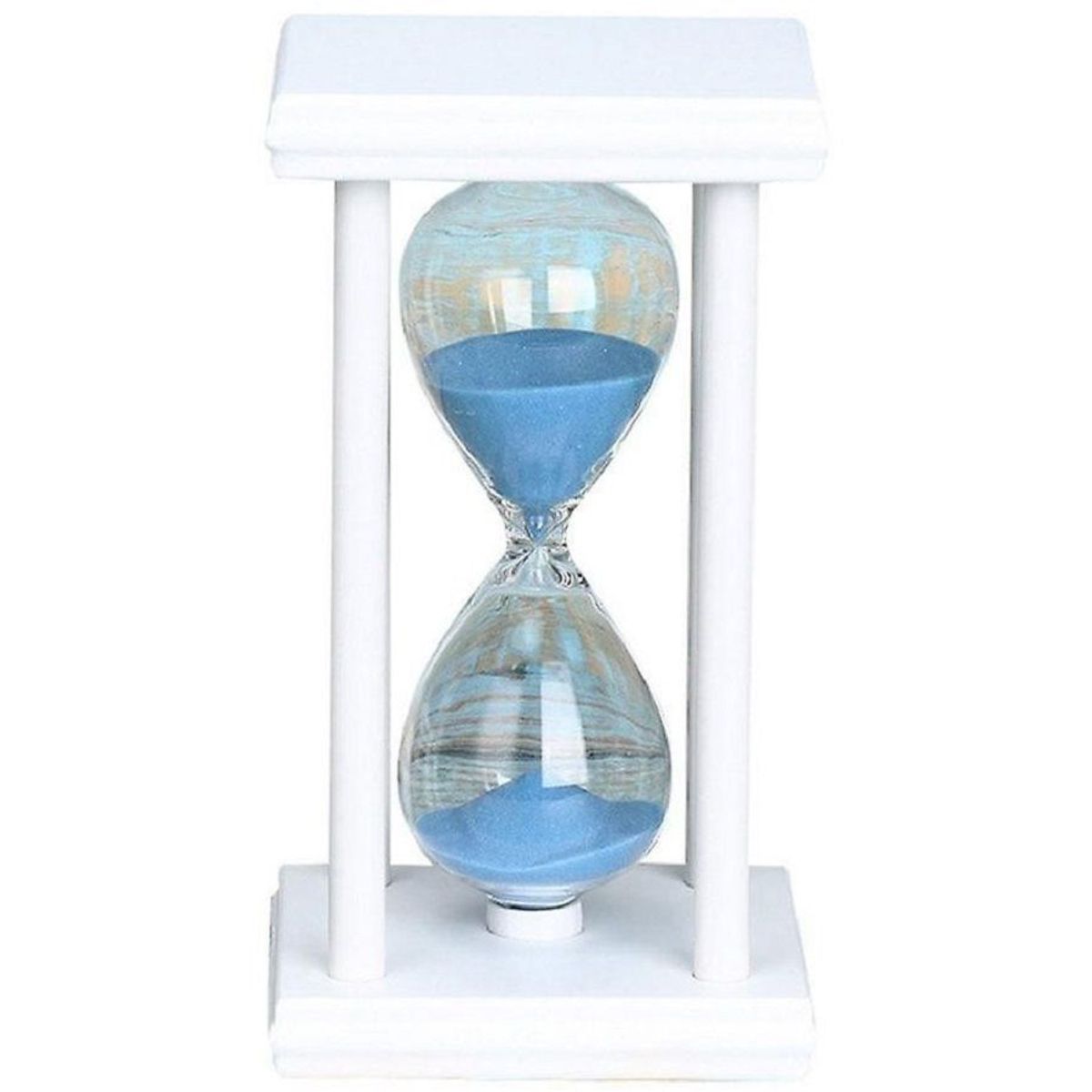 GENERICO - Reloj de Arena Recipiente de Vidrio Duración de 30 Minutos Base Blanca