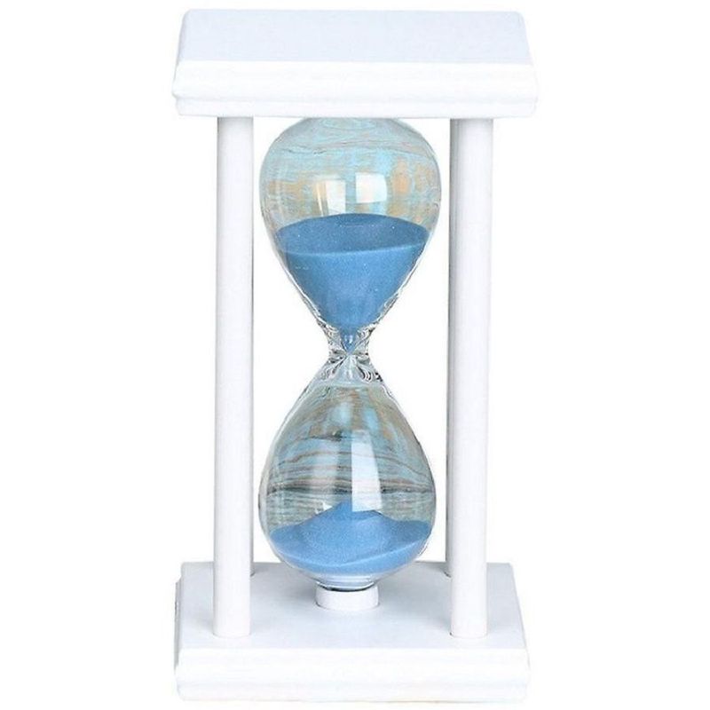 GENERICO - Reloj de Arena Recipiente de Vidrio Duración de 30 Minutos Base Blanca