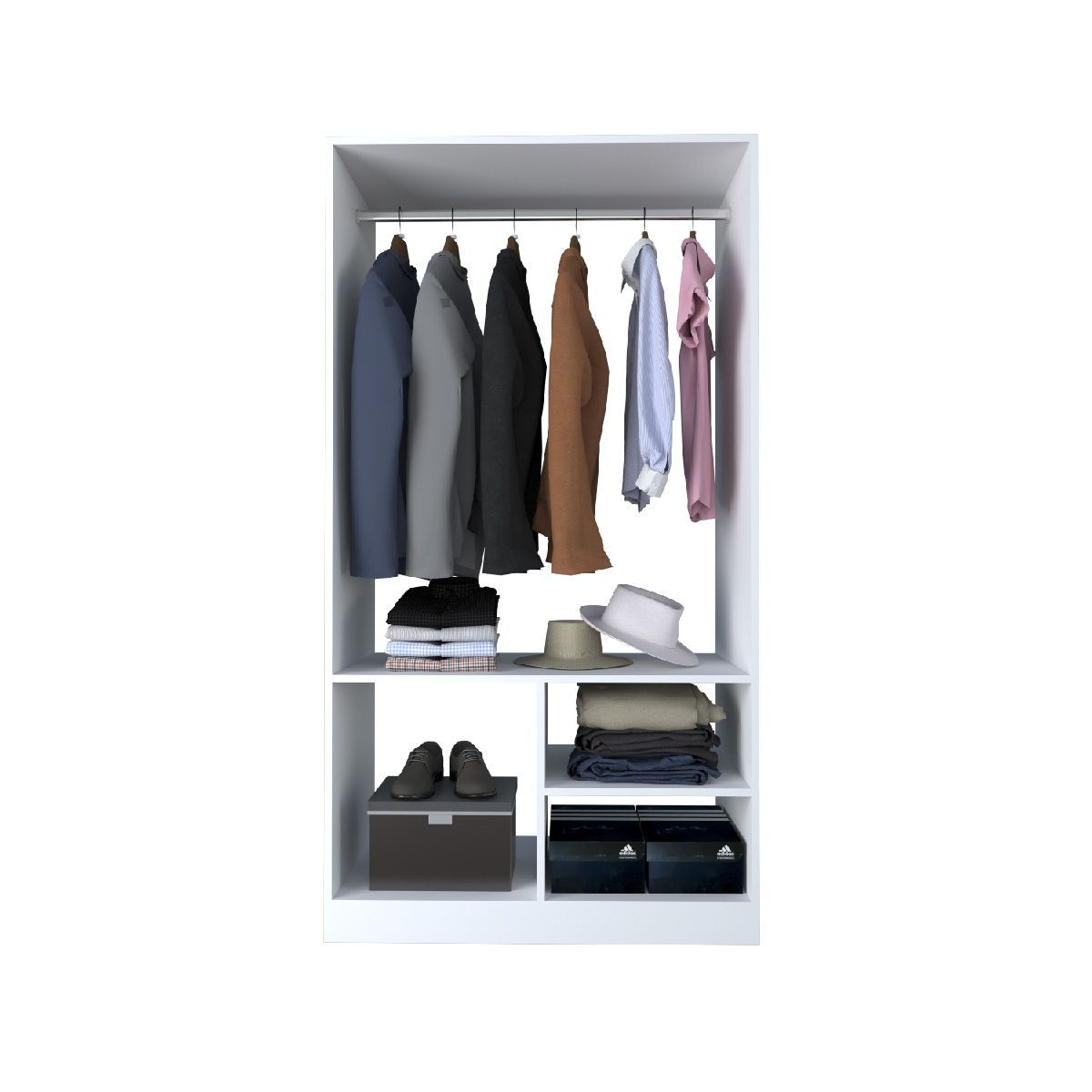 MOVENDA - Ropero Guadalupe 02 repisas Blanco