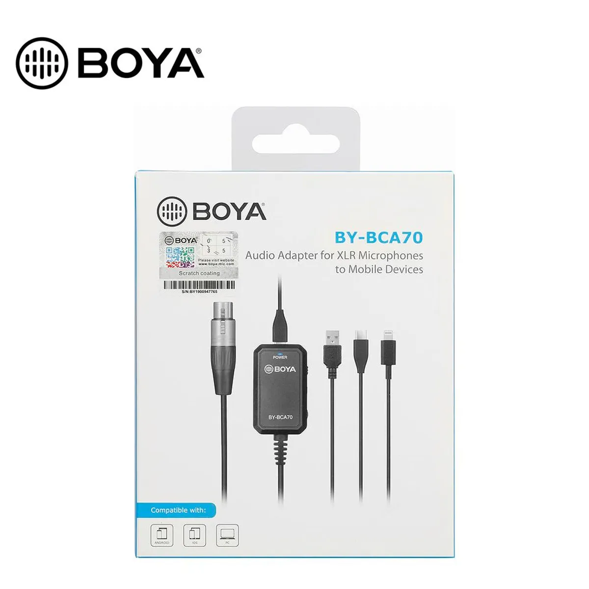 BOYA - Adaptador XLR  USB C IOS USB A  BOYA BY-BCA70 - Original
