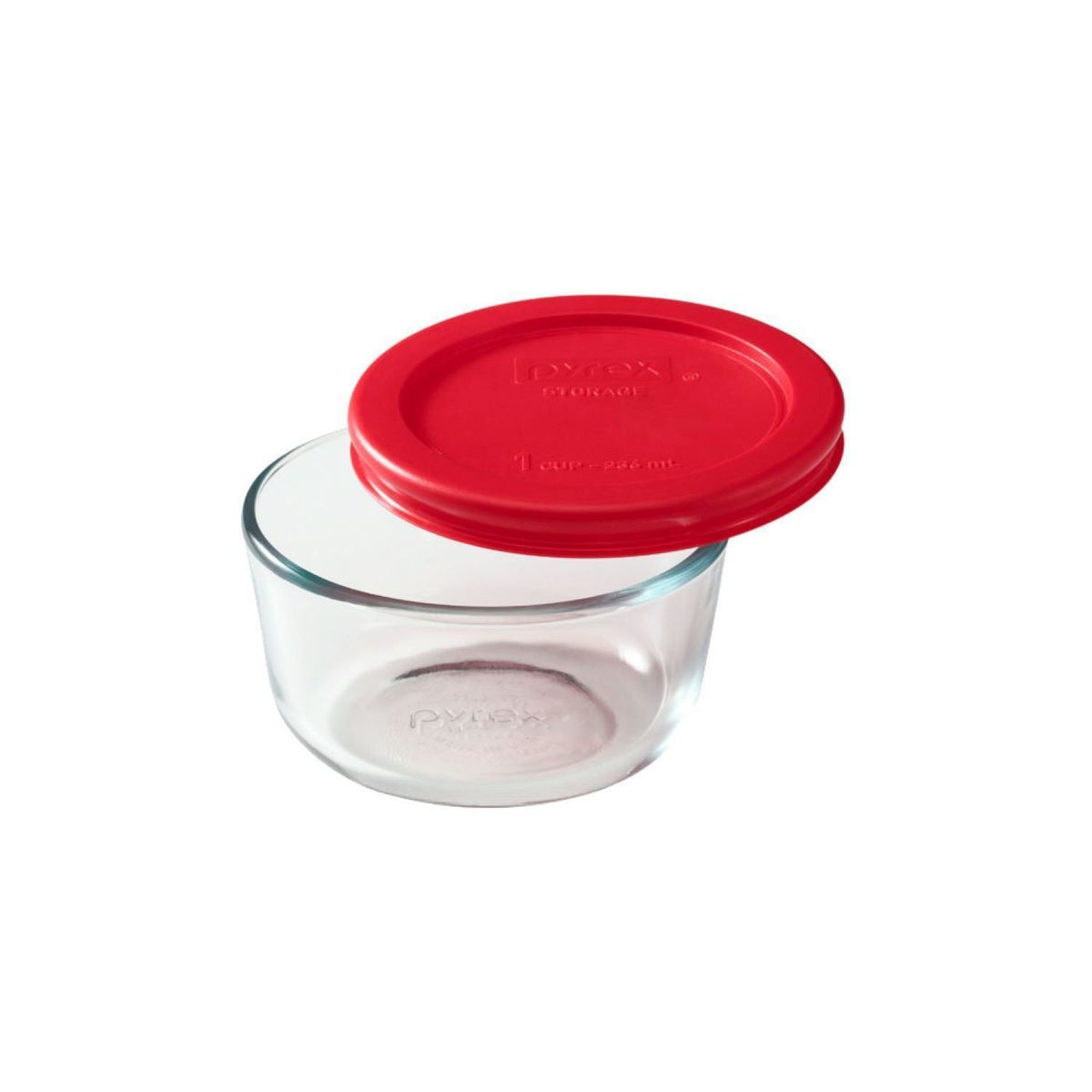 PYREX - Táper De 1 Taza O 236 ml con tapa Roja - Pyrex