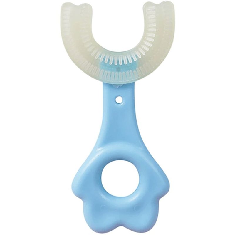 GENERICO - Cepillo de Dientes Para Niños Forma de U 360 Grados Azul