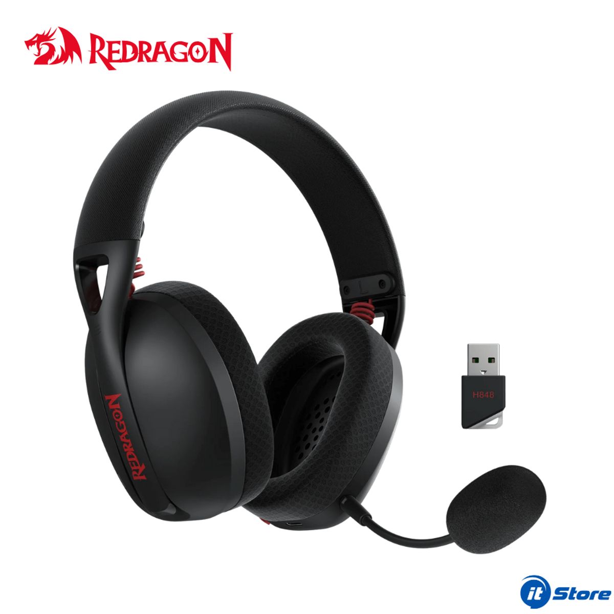 REDRAGON - Audifono REDRAGON H848 IRE Black Microfono Bluetooth Wireless