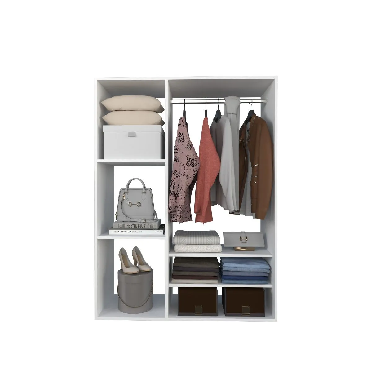 MOVENDA - Ropero Leon 04 repisas Blanco