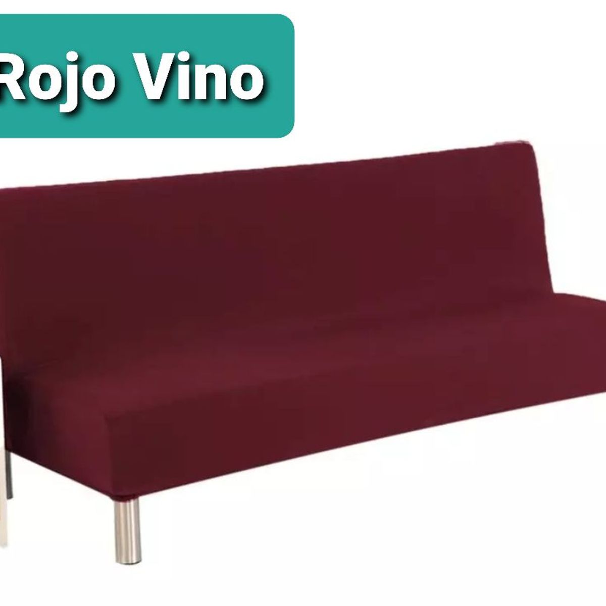 GENERICO - Forro para Futon o Sofa Cama Rojo Vino Liso