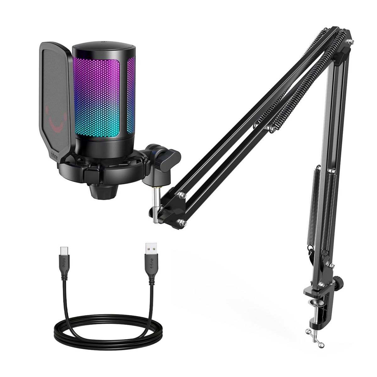 FIFINE - Micrófono Fifine A6T BLACK Soporte de brazo